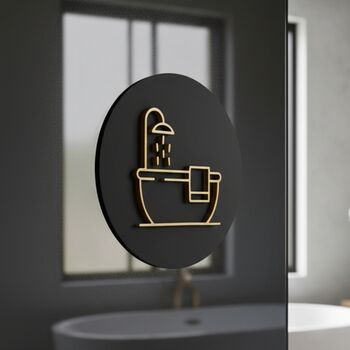 Bathroom Door Sign With Raised Bath Design, 6 of 7