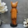 32cm Handcarved Yoga Cat Wooden Ornament Gift Decor, thumbnail 12 of 12