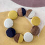 Wood And Resin Circle Bead Stretch Bracelet, thumbnail 3 of 4