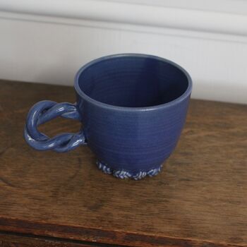 Ceramic Twisted Handle Mug In Navy Blue, 2 of 3