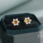 Sterling Silver Daffodil Cz Stud Earrings, thumbnail 1 of 11