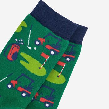 Men's Golf Bamboo Socks Putting Green, 3 of 4