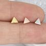 Sterling Silver Extra Tiny Triangle Stud Earrings, thumbnail 7 of 12