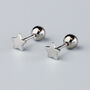 Sterling Silver Dainty Star Screw Back Stud Earrings, thumbnail 1 of 6