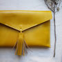 Statement Tassel Leather Clutch, thumbnail 2 of 12