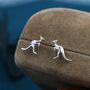 Sterling Silver Kangaroo Stud Earrings, thumbnail 3 of 10