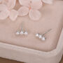 Natural Pearl Trio Stud Earrings In Sterling Silver, thumbnail 2 of 12
