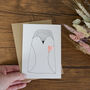 Illustrated Penguin Heart Greeting Card, thumbnail 2 of 3