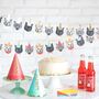 Party Animals Cat Face Bunting, thumbnail 1 of 2
