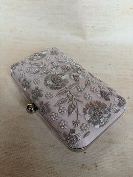 Light Pink Handcrafted Rectangular Clutch Bag, 3 of 11