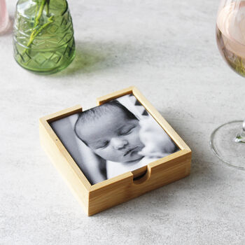 Set Of Bamboo Photo Coasters First Mother's Day, 5 of 12