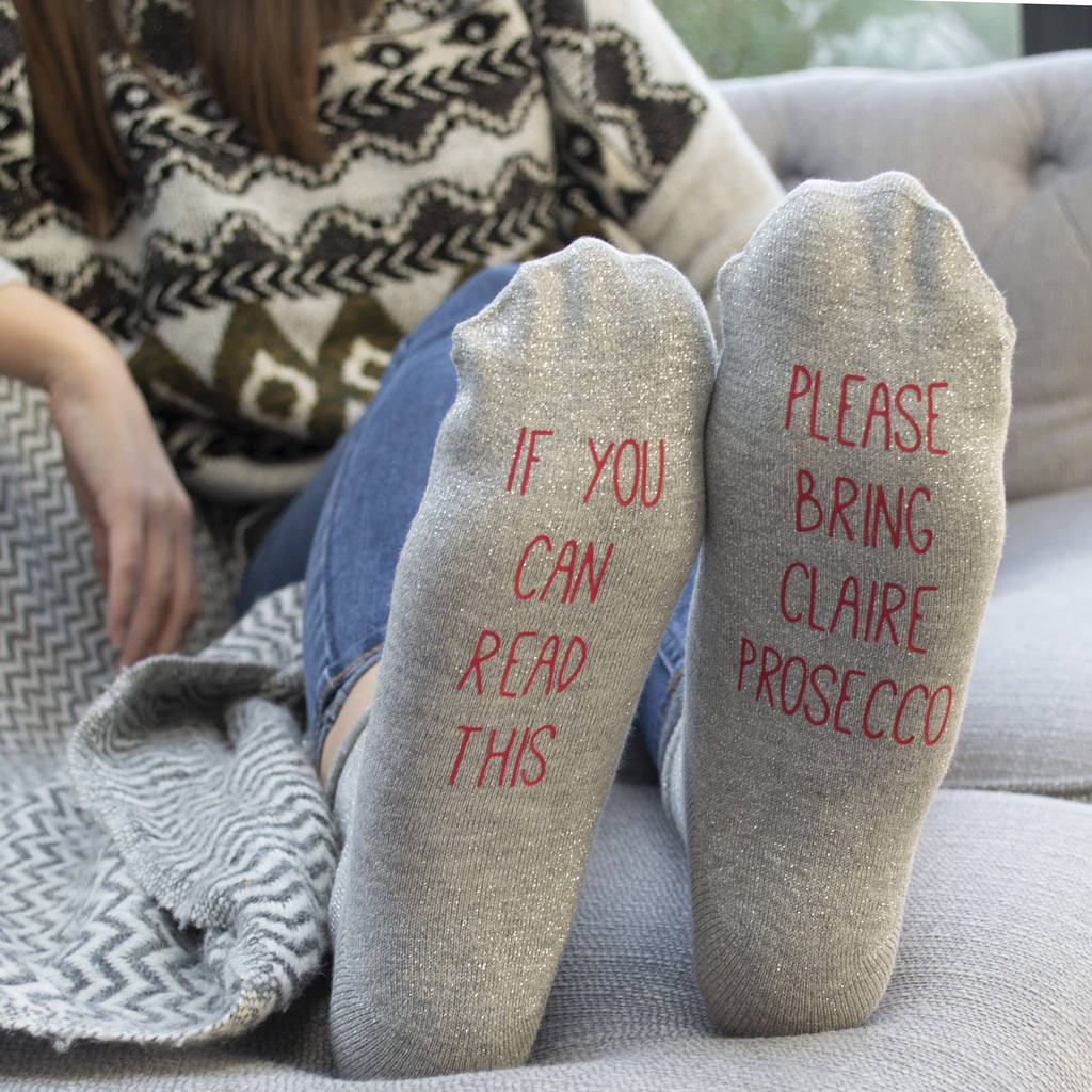Personalised Glitter Gin Gift Socks By Solesmith