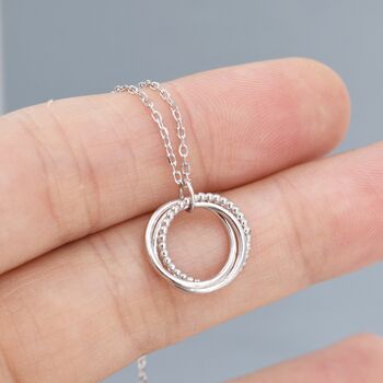 Three Interlocking Circles Pendant Necklace With Dotted, 8 of 12