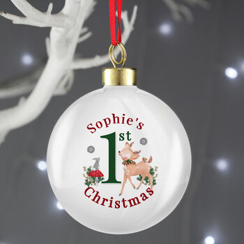 Personalised 1st Christmas Festive Bauble, 2 of 2