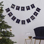 Flocked Navy And Gold Merry Christmas Bunting, thumbnail 1 of 3