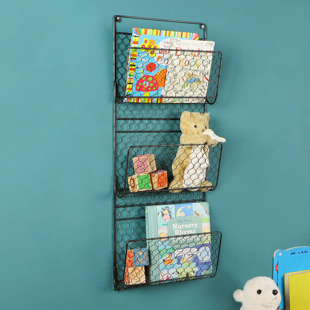 Wall Mounted Children's Book Triple Storage Rack, 1 of 8
