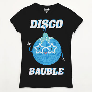 Disco Bauble Women's Christmas T Shirt, 2 of 2