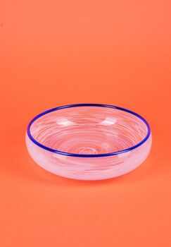 Handmade Ciotola Bianca Hand Blown Glass Bowl, 2 of 2