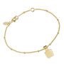 Initial Square Charm Bracelet In Silver Or Gold Vermeil, thumbnail 2 of 4
