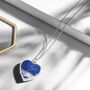 Lapis Lazuli Modern Heart Locket – Solid Silver, thumbnail 5 of 9