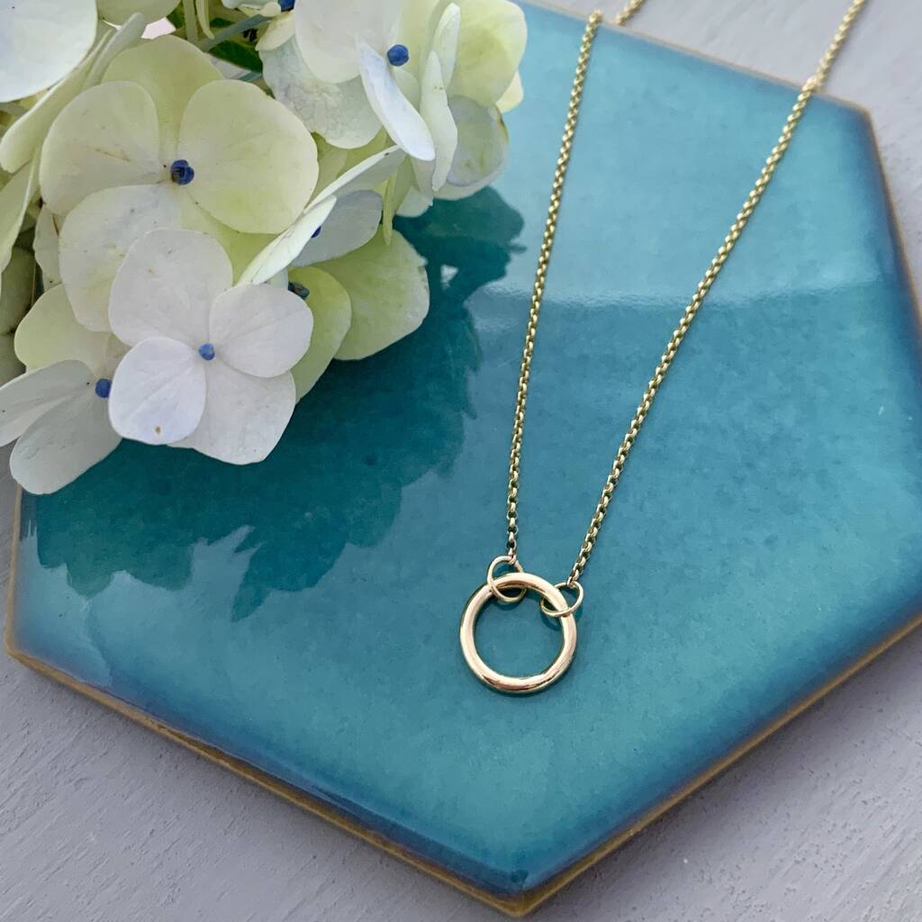 Petite 9ct Gold Halo Necklace - Necklaces | Vanessa Plana