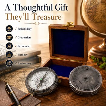 Personalised 100 Year Gunmetal Calendar Compass, 10 of 12