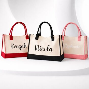 Personalised Heidi Canvas Beach Shoulder Tote Bag, 2 of 4