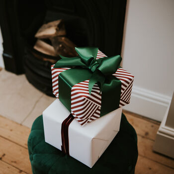 Red Candy Stripe Luxury Wrapping Paper, 3 of 9