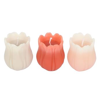 Set Of Three Tulip Shaped Candles, 2 of 2