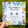 Christmas Personalised Wildflower Birch Stud Earrings, thumbnail 5 of 12