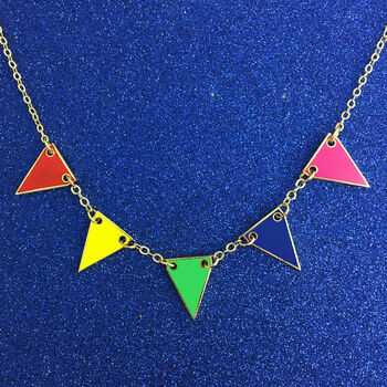 Bunting Necklace In Pastel Or Rainbow Colours, 6 of 7