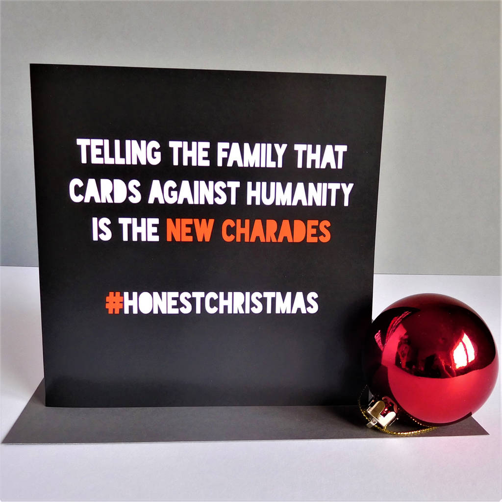 honest christmas 'party games' card by the new witty | notonthehighstreet.com