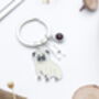 Pug Personalised Keyring Dog Owner Gift, thumbnail 8 of 11