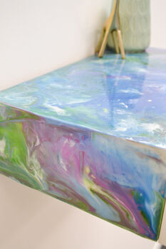 Resin Art Floating Bedside Table Or Wall Drawer, 4 of 8