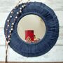 Handmade Medium Fringed Macrame Mirror, Macrame Bedroom Wall Mirror, thumbnail 2 of 10