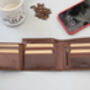 Personalised Mens Tan And Brown Leather Wallet Rfid, thumbnail 6 of 11