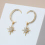 Sparkly Crescent Moon And Star Drop Earrings, thumbnail 6 of 6