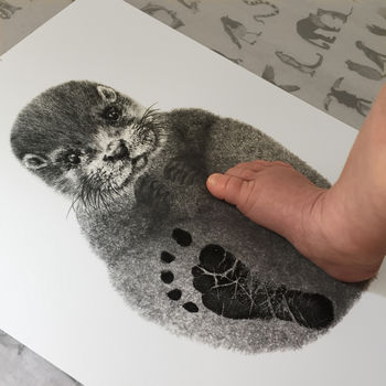 Personalised Baby Otter Footprint Kit, 2 of 6