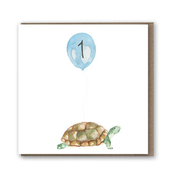 Tortoise 1st Birthday Balloon Card, 2 of 6