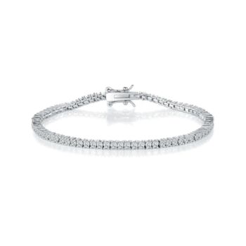 Sterling Silver 2mm Fine Tennis Bracelet, 3 of 3