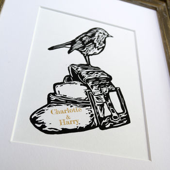 Personalised 'Leather' Third Wedding Anniversary Print, 9 of 10