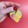 Personalised Colourful Marbled Leather Heart Keyring, thumbnail 4 of 9