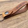 Personalised Burnt Tan Distressed Leather Keyring, thumbnail 7 of 9