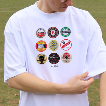 Nottingham Forest Football Beer Mats Oversized T Shirt, 5 of 10