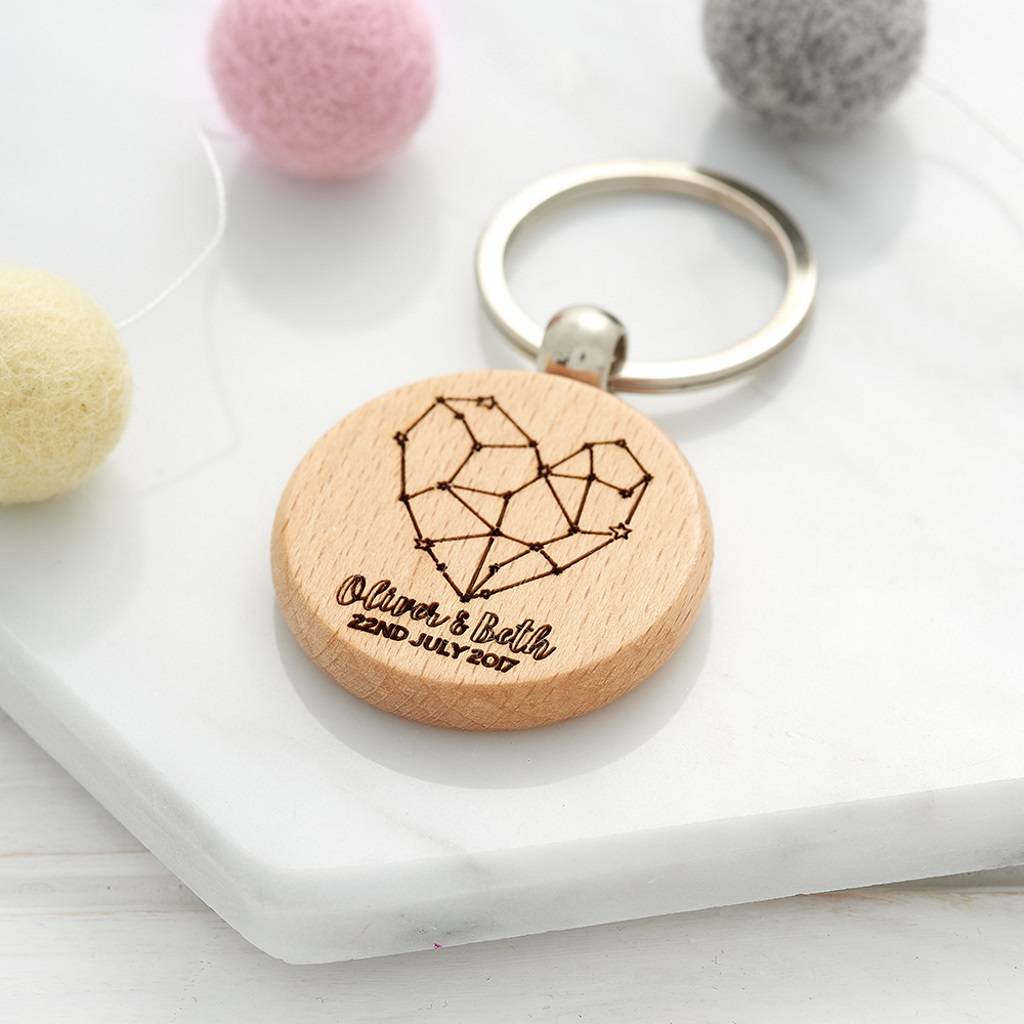 Image of Personalised Heart Constellation Keyring