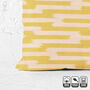 Geometric Yellow Handwoven Ikat Cushion Cover, thumbnail 5 of 6