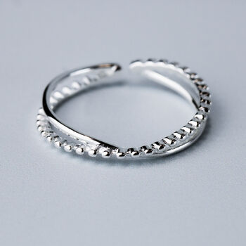 Sterling Silver Adjustable Double Band Ring, 3 of 6