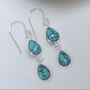 Sterling Silver Double Turquoise Dangly Teardrops, thumbnail 3 of 4