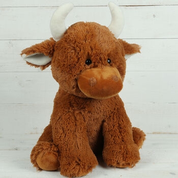 Highland Brown Cow Daddy And Baby Cuddly Toy Set, 3 of 7