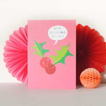 Christmas Holly Berries Card, 3 of 5